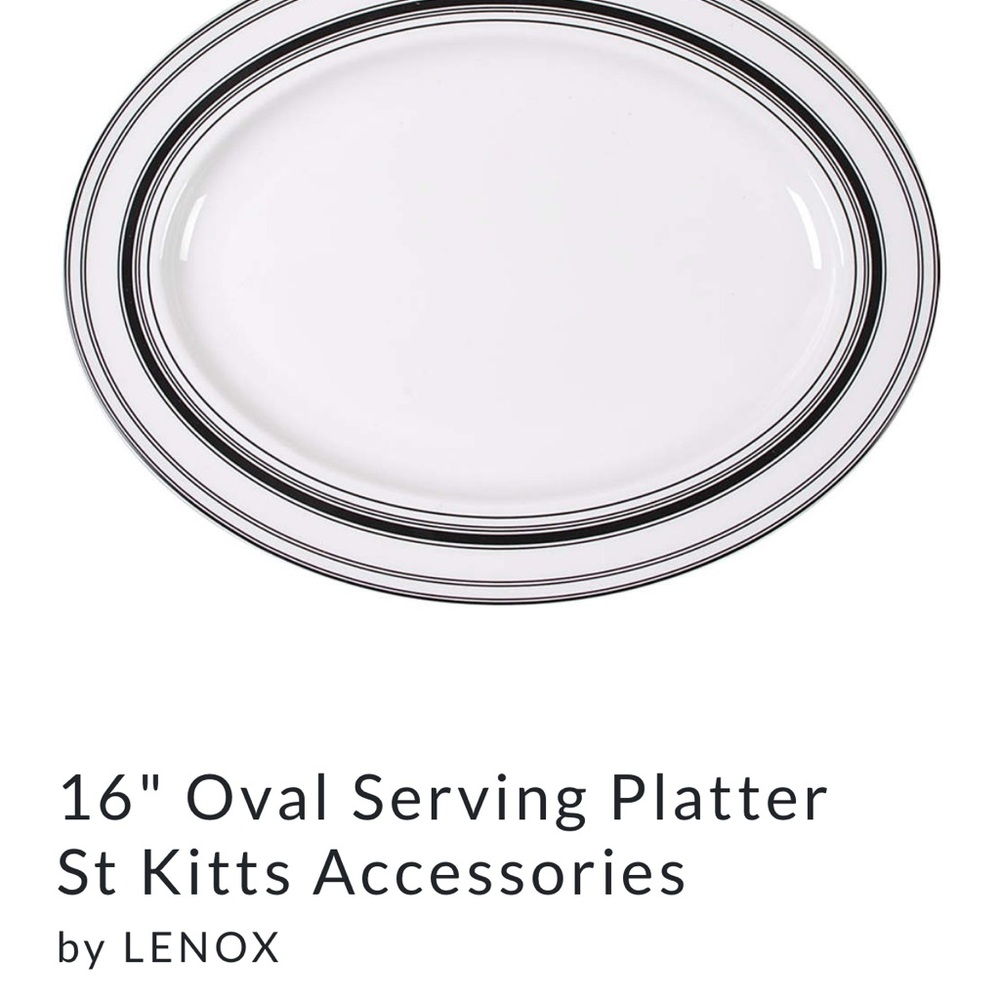 NEW IN BOX, NEVER USED KATE SPADE 16” Oval Serving Platter, St. Kitts pattern